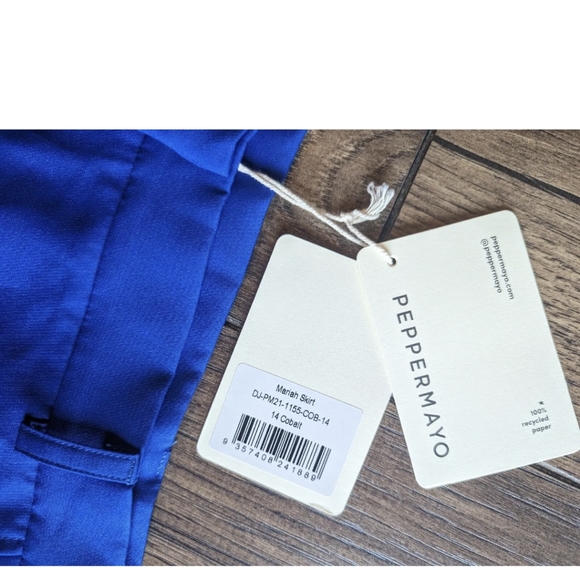 Peppermayo Mariah Mini Skirt - Cobalt Blue Size 14 NWT Polyester & Spandex Blend - Picture 2 of 14